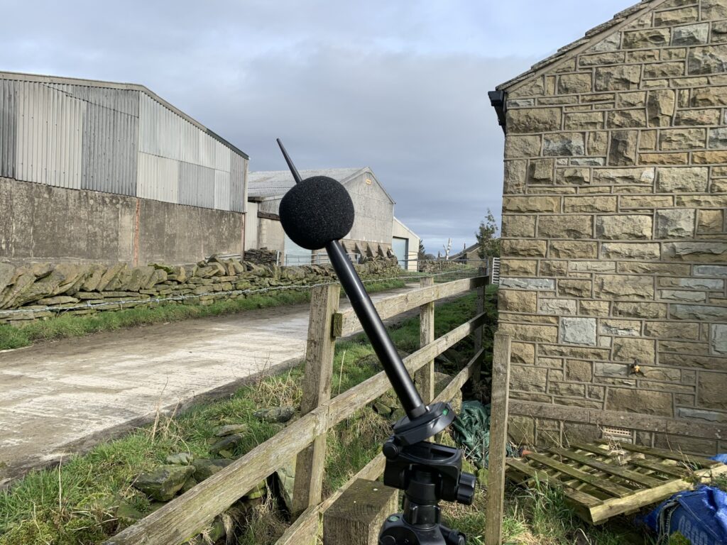 Acoustic Survey equipment next to pathway